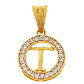 22ct Gold T Pendant - A118873