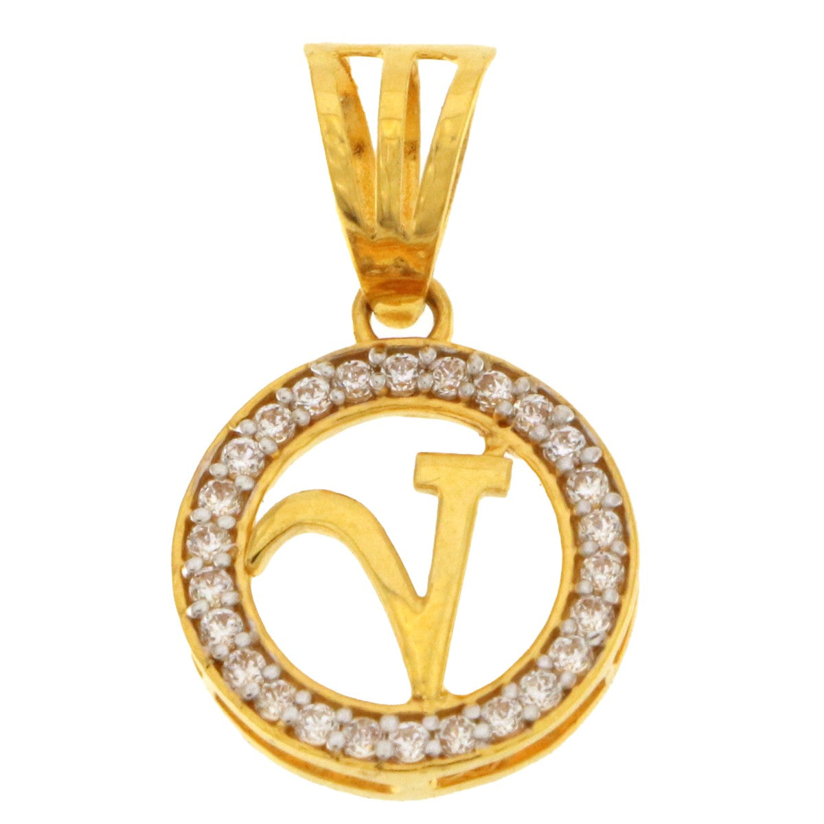 22ct Gold V Pendant - A118874