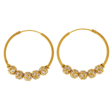 22ct Gold Medium Hoop Earrings - A118918