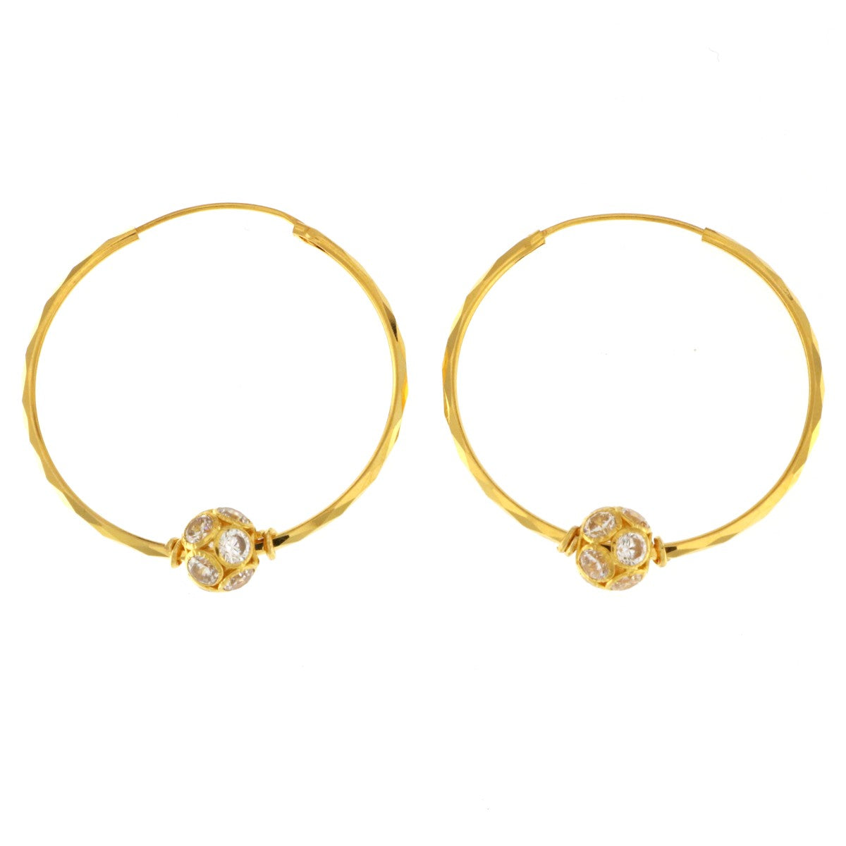22ct Gold Large Hoop Earrings - A118920