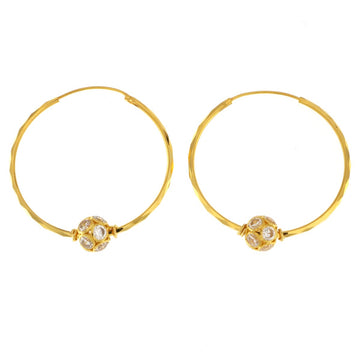 22ct Gold Large Hoop Earrings - A118920