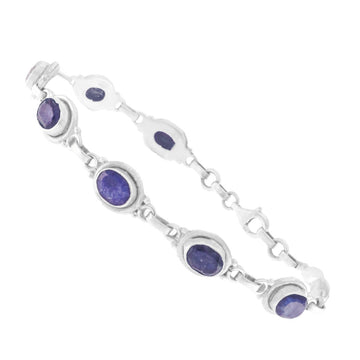 925 Sterling Silver Sapphire Bracelet - A118972