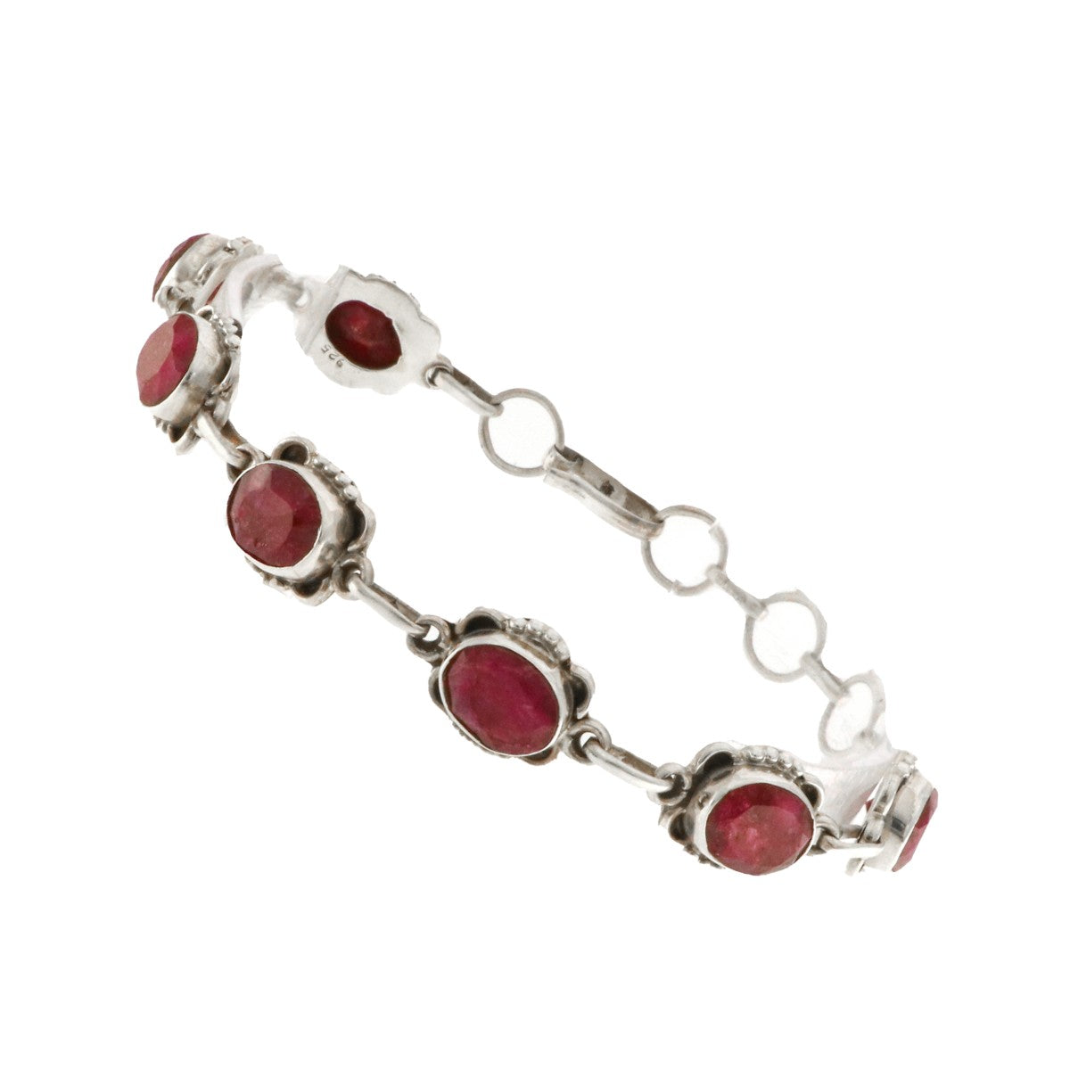 925 Sterling Silver Ruby Bracelet - A118973