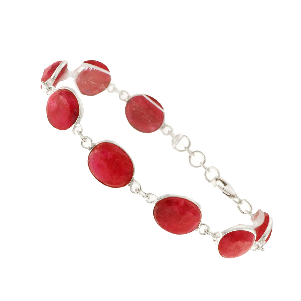 925 Sterling Silver Ruby Bracelet - A118974
