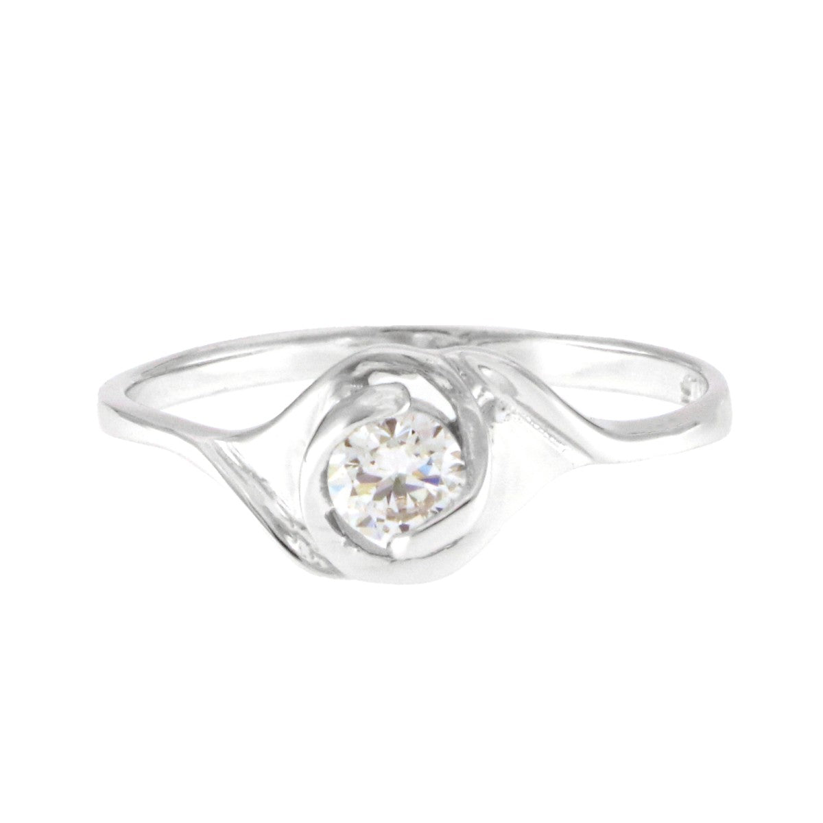 925 Sterling Silver Solitaire Cubic Zirconia Ring - A119027-3