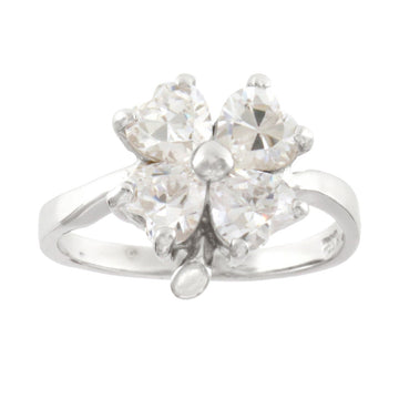925 Sterling Silver Flower CZ Ring - A119044-1