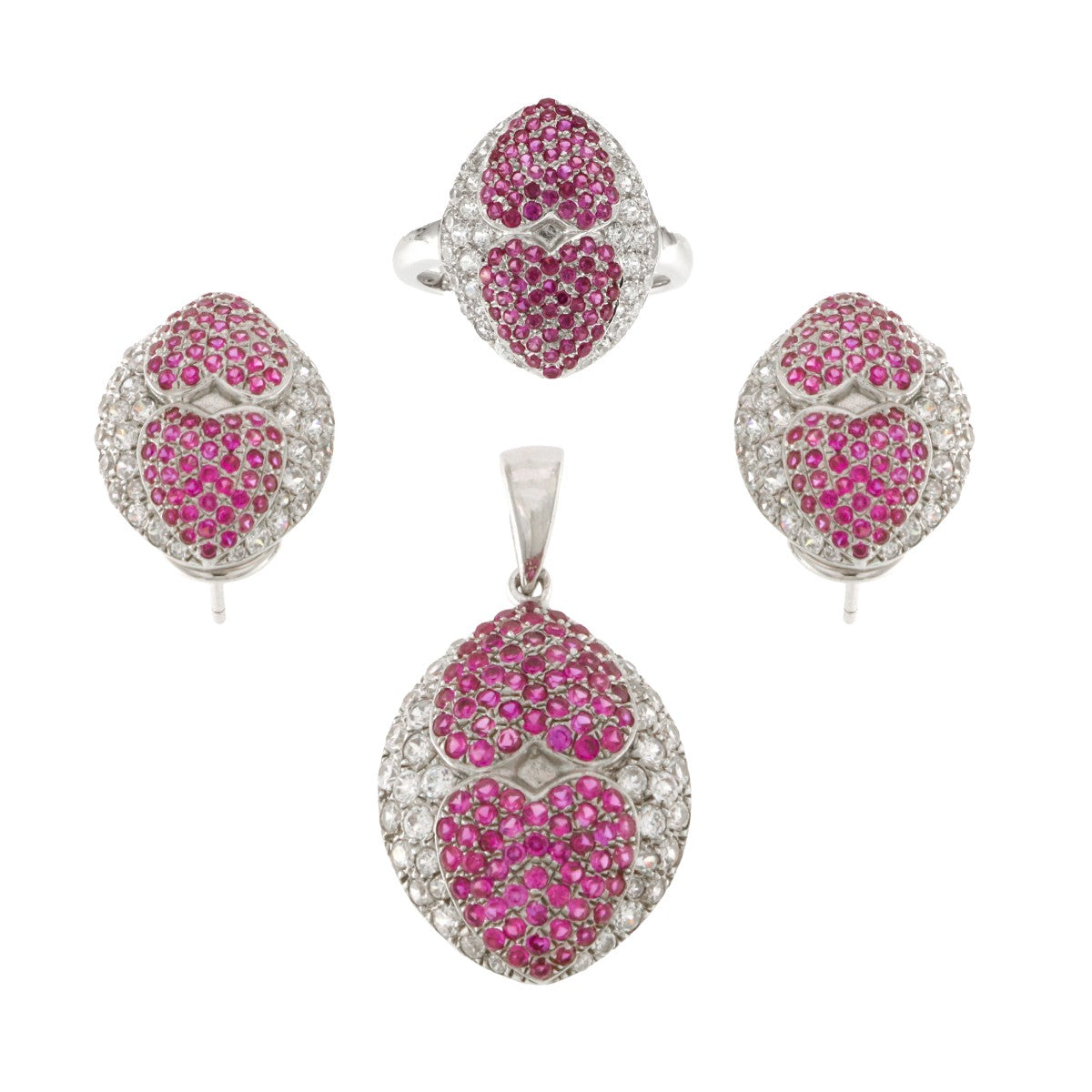 925 Sterling Silver Pendant Set with Ring - A119048