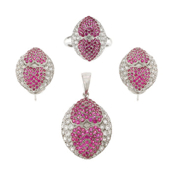 925 Sterling Silver Pendant Set with Ring - A119048