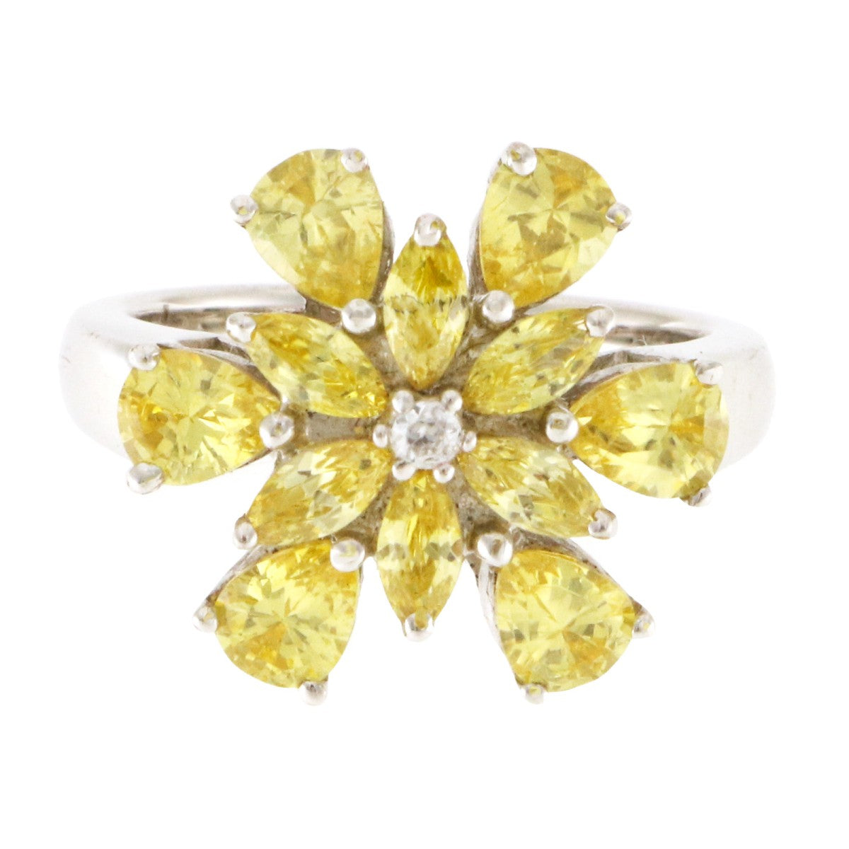 925 Sterling Silver Flower Ring - A119069