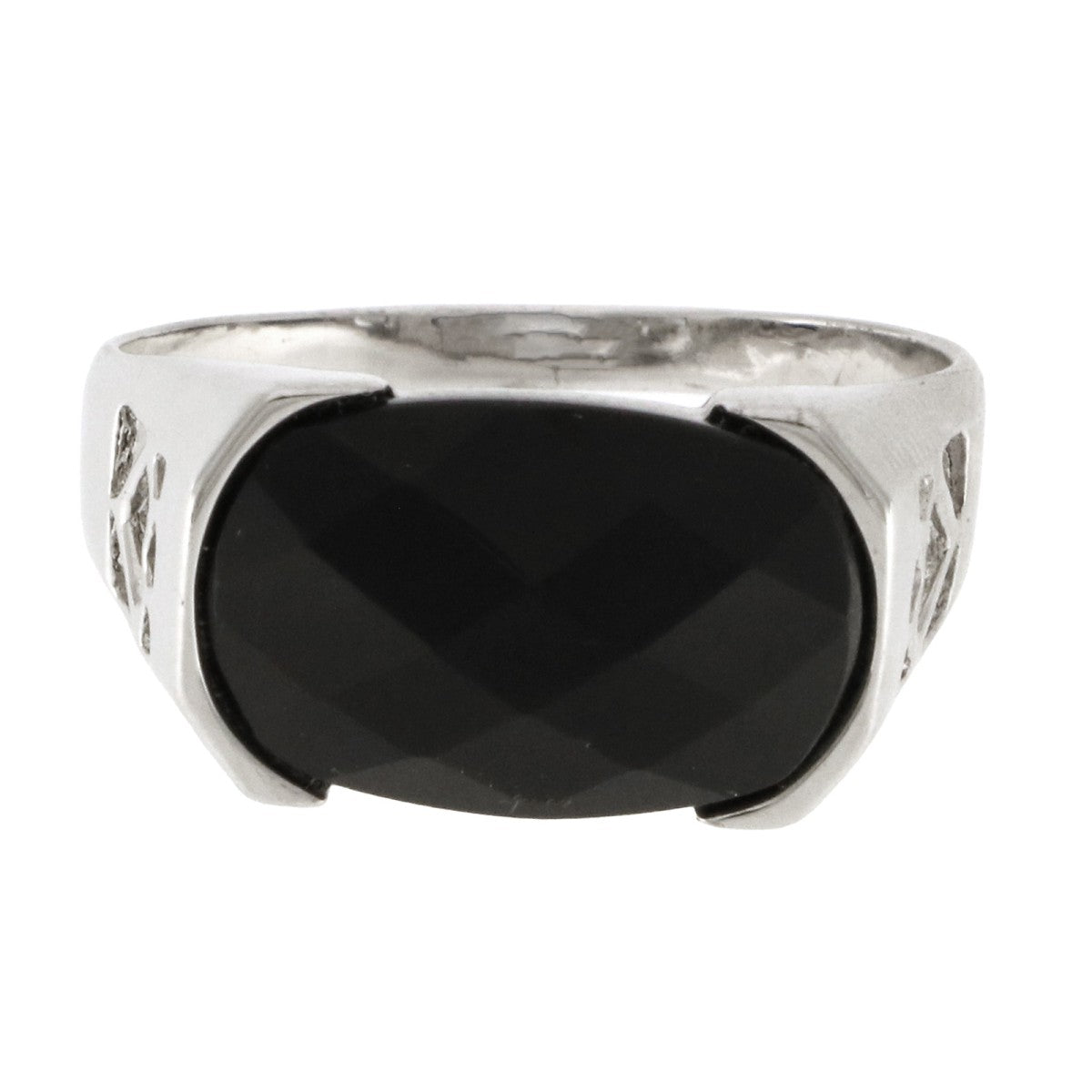 925 Sterling Silver Onyx Stone Ring - A119076