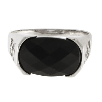 925 Sterling Silver Onyx Stone Ring - A119076