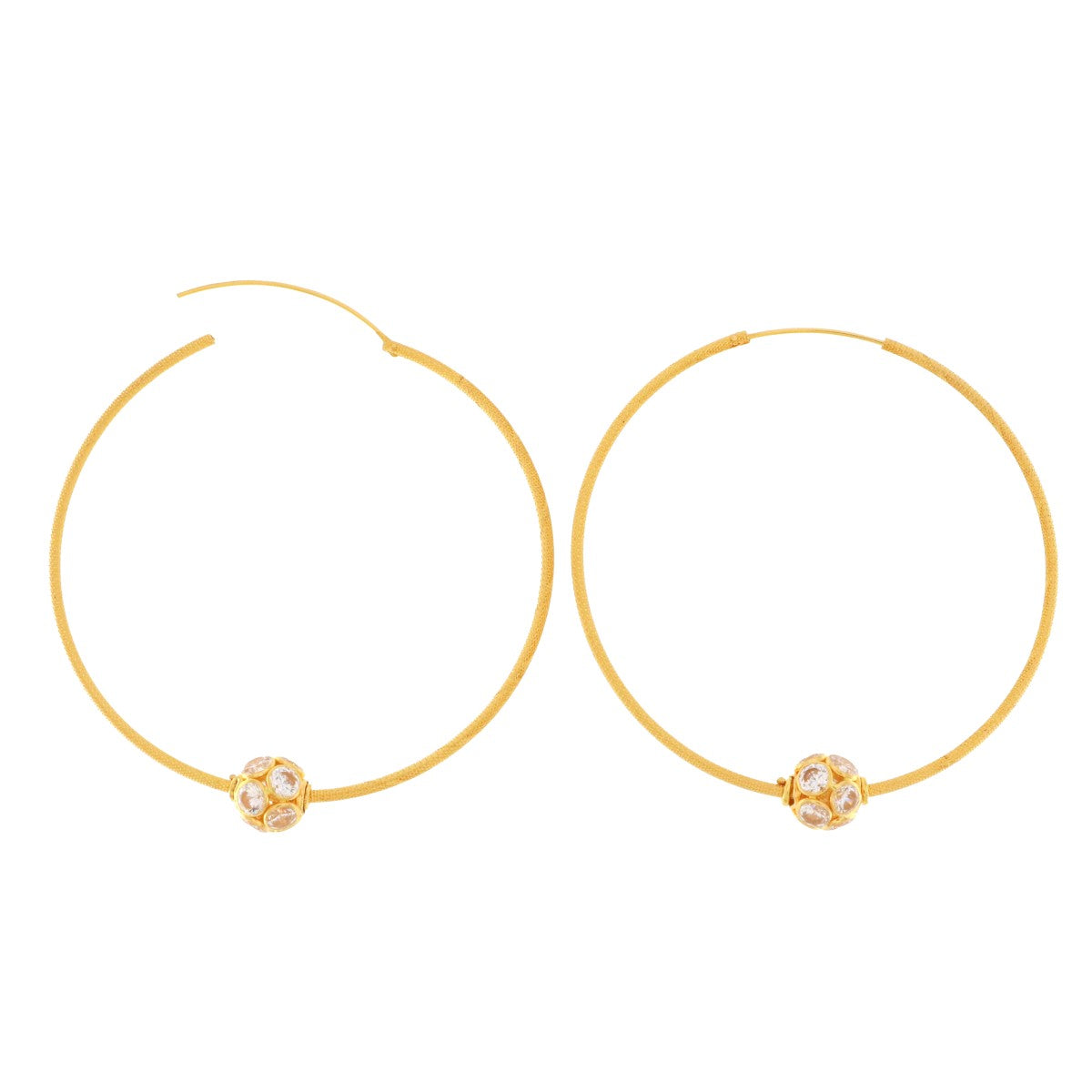 22ct Gold Extra Large Hoop Earrings - A119106