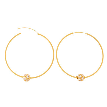 22ct Gold Extra Large Hoop Earrings - A119106