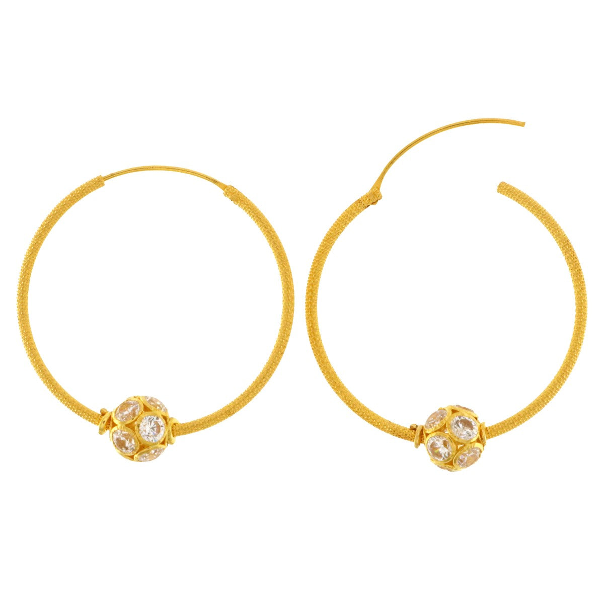22ct Gold Large Hoop Earrings - A119107