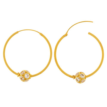 22ct Gold Large Hoop Earrings - A119107