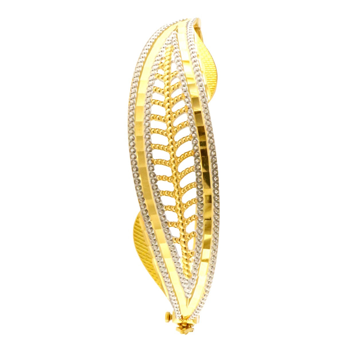 22ct Gold Two Colour Bangle/Kara (Single) (Openable) - A119198