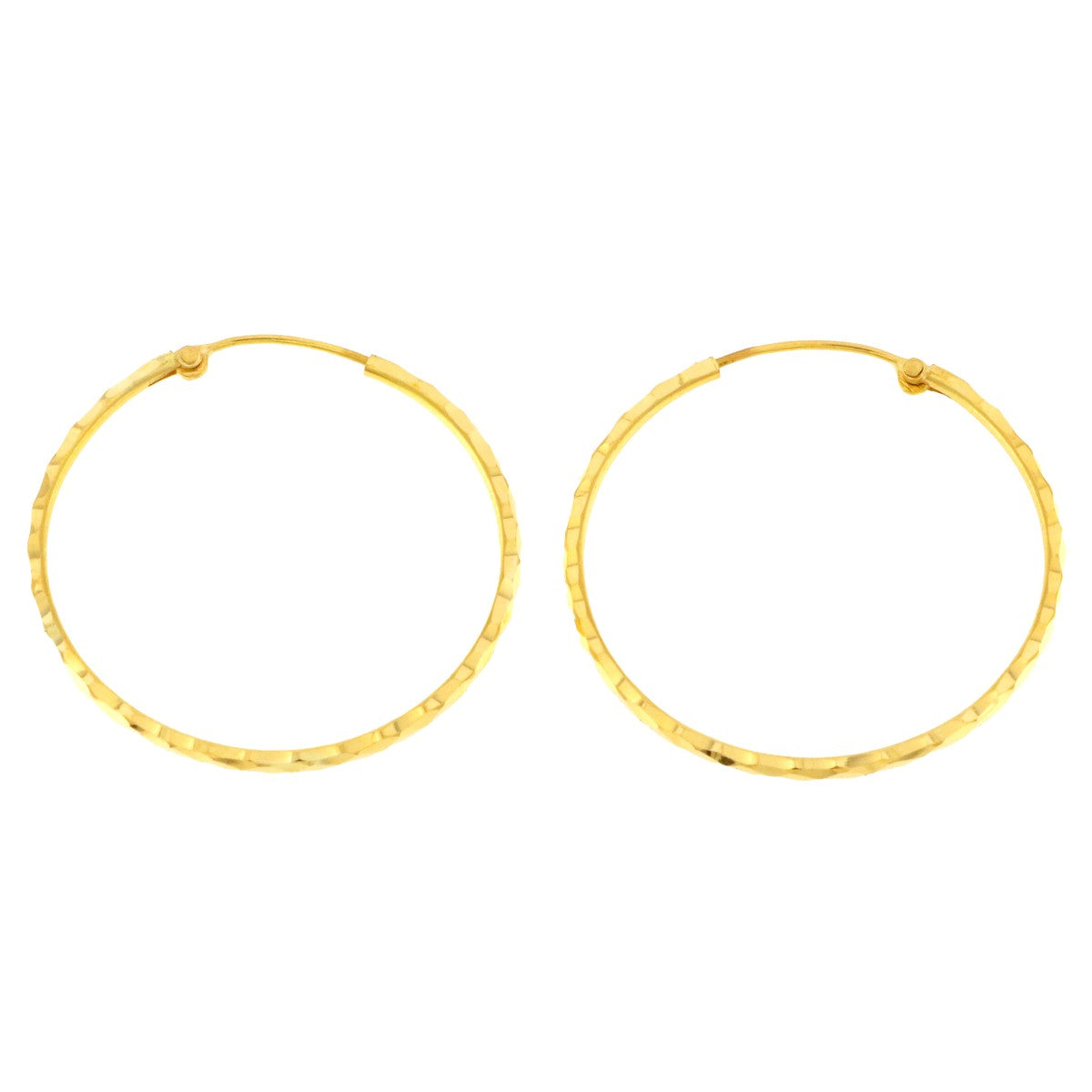 22ct Gold Large Hoop Earrings - A119215