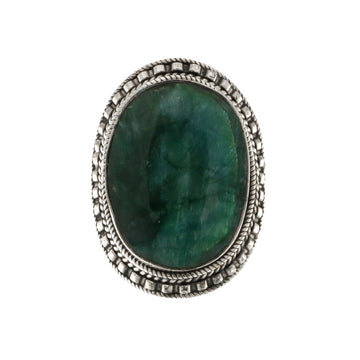 Emerald 925 Sterling Silver Ring - A119504