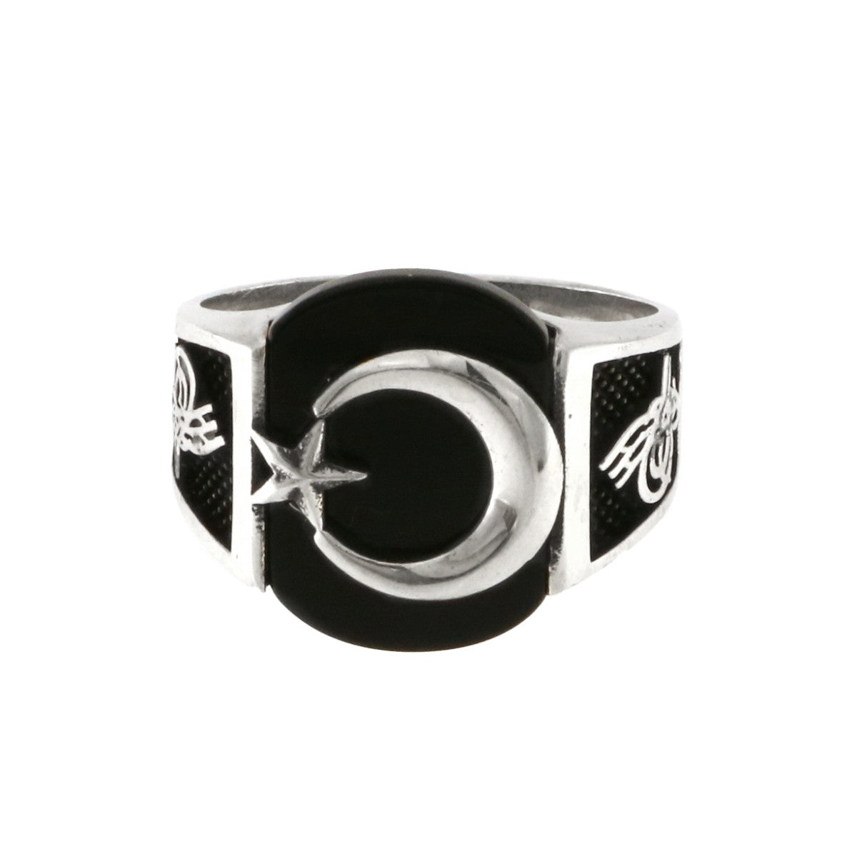 925 Sterling Onyx Silver Ring - A119506