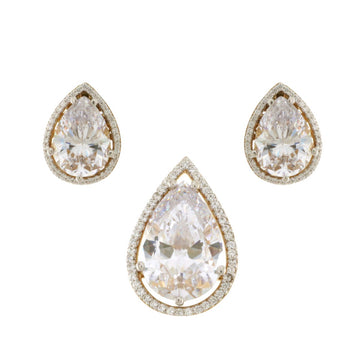 925 Sterling Silver Gold Plated Pendant Set - A119649