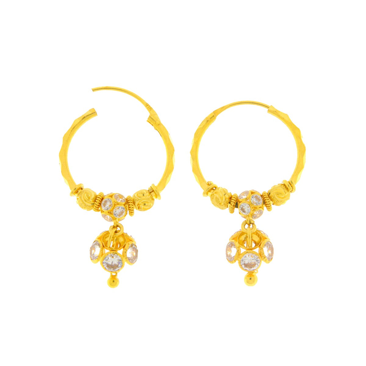 22ct Gold Hoop Earrings - A120001