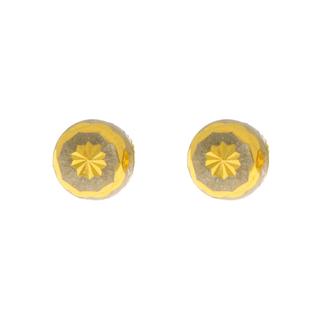 22ct Two Colour Gold Stud Earrings - A120087