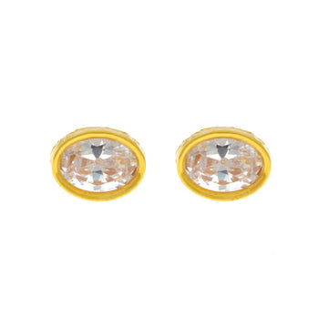 22ct Gold Oval Stud Earrings - A120099