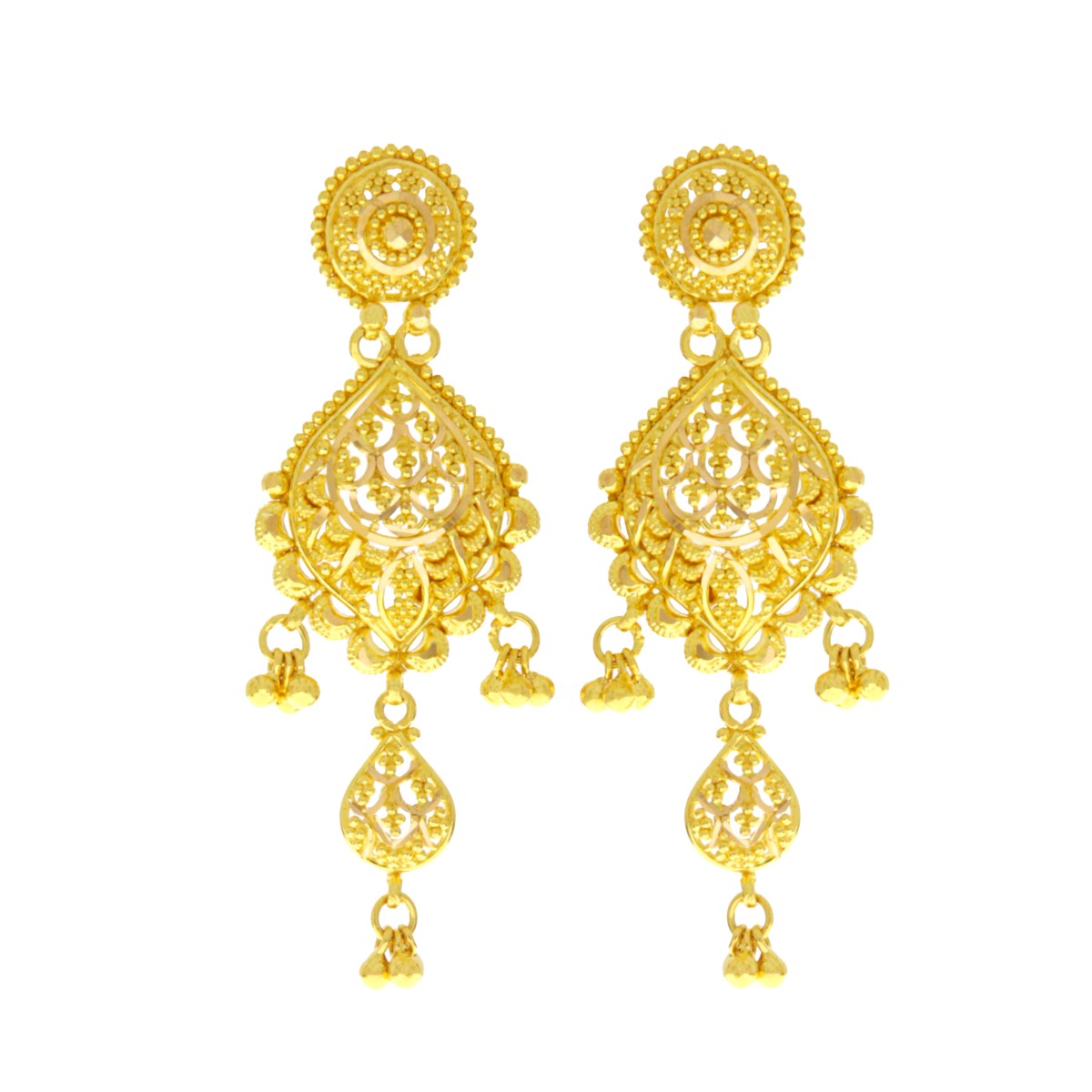22ct Gold Filigree Earrings - A120491