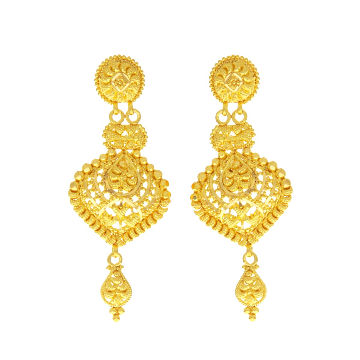 22ct Gold Filigree Earrings - A120492