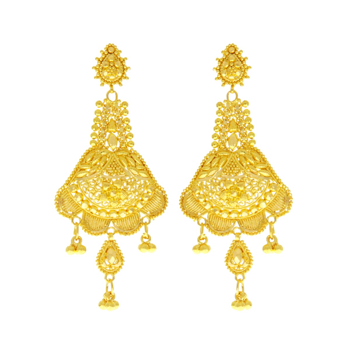 22ct Gold Filigree Earrings - A120493