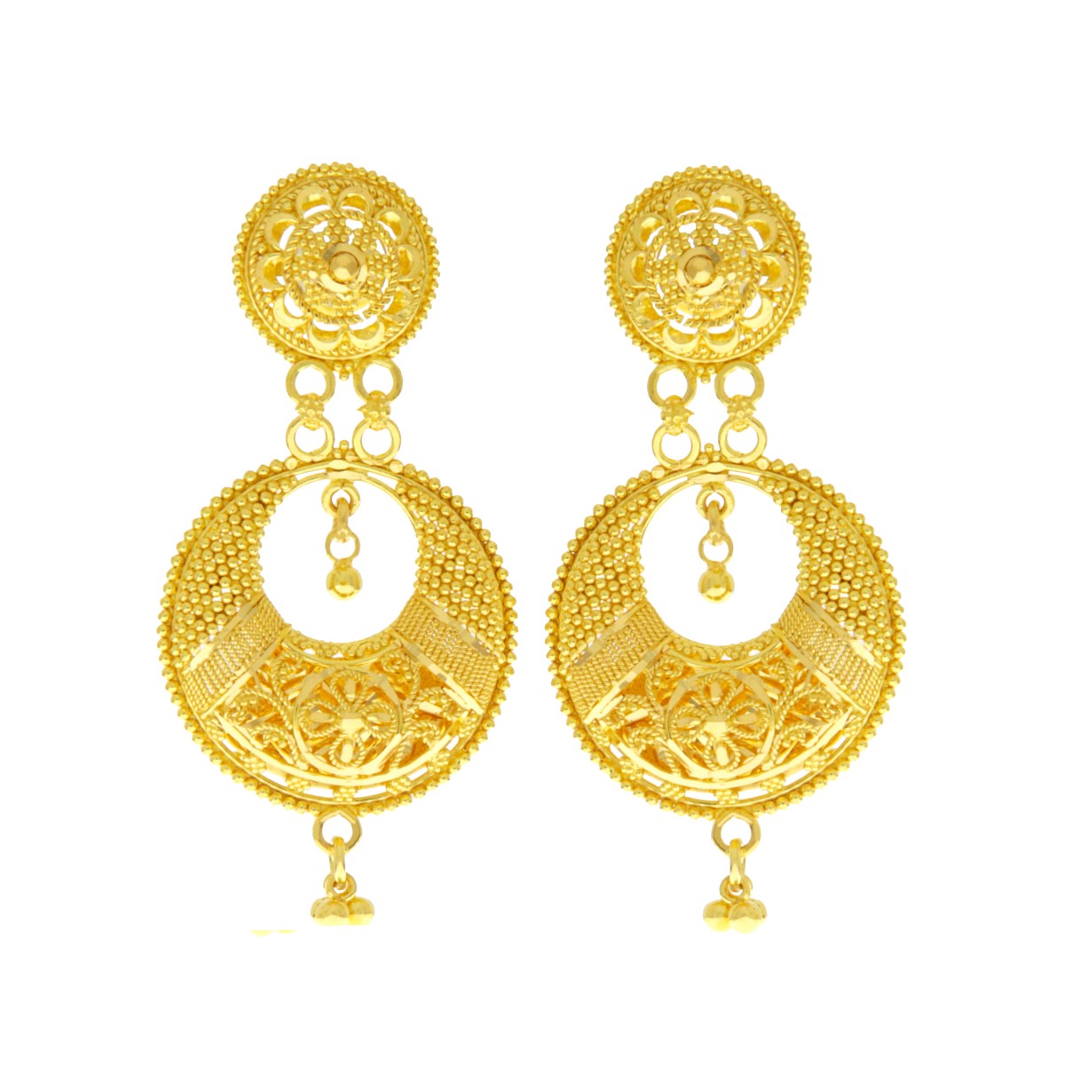 22ct Gold Filigree Earrings - A120494