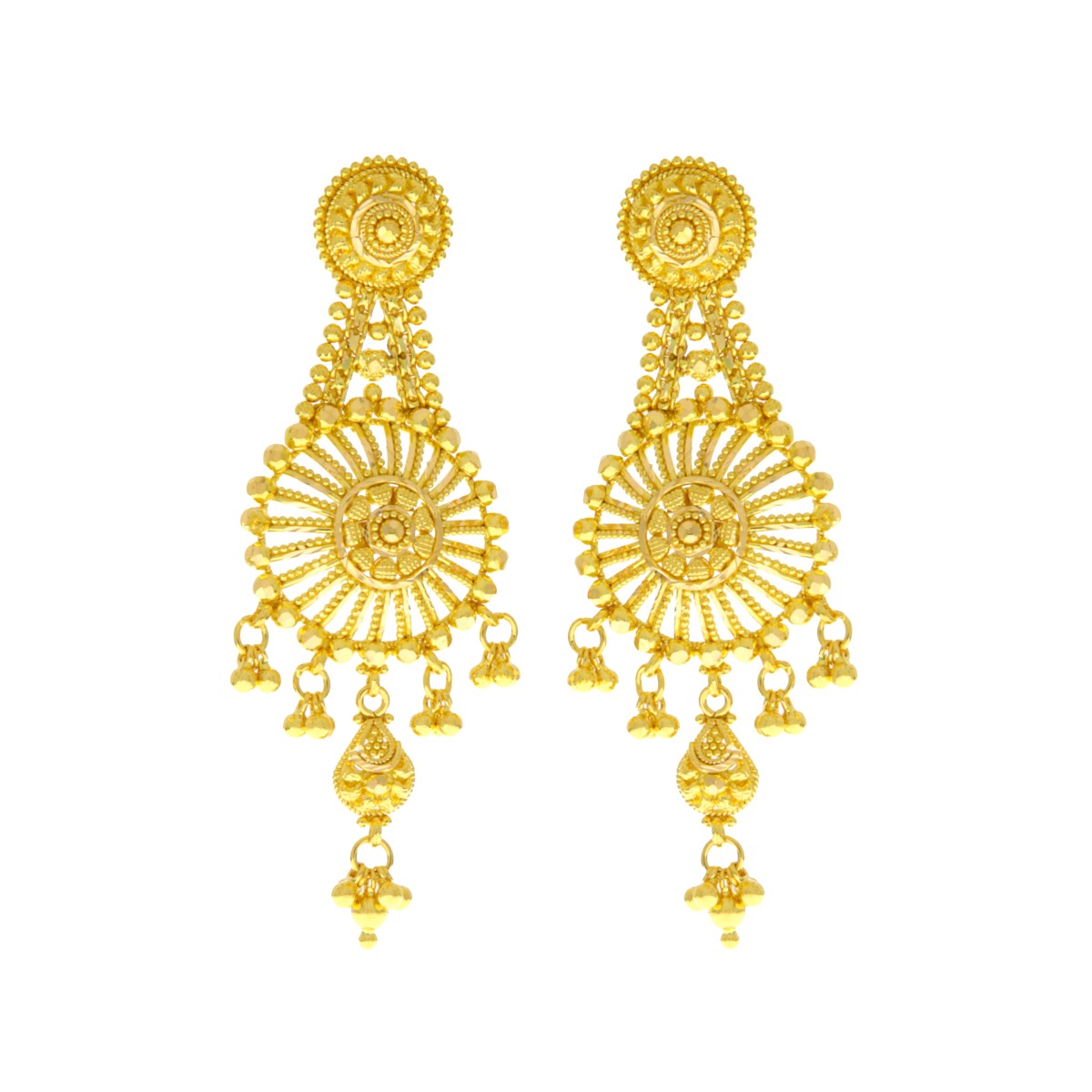 22ct Gold Filigree Earrings - A120496