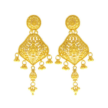 22ct Gold Filigree Earrings - A120497