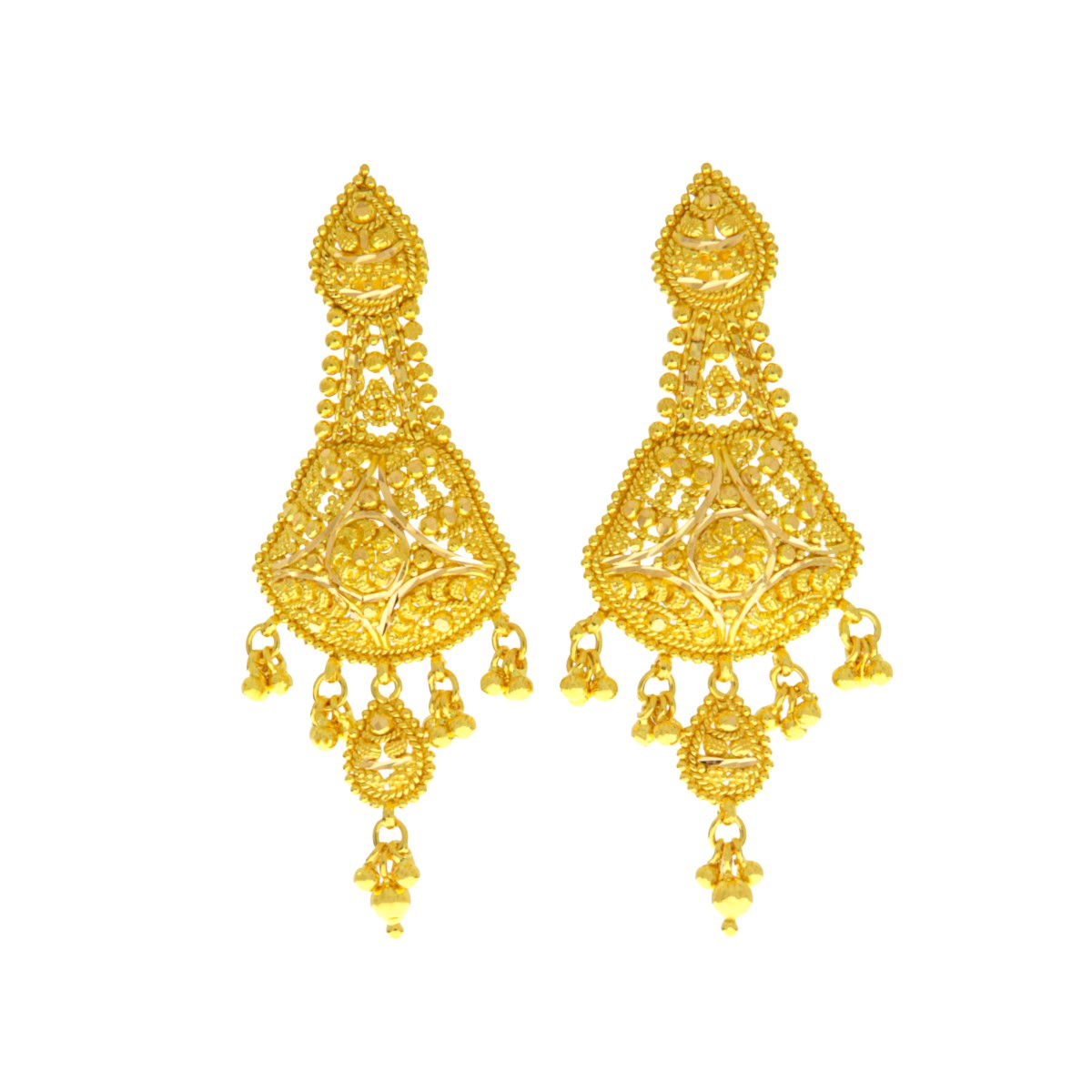 22ct Gold Filigree Earrings - A120499