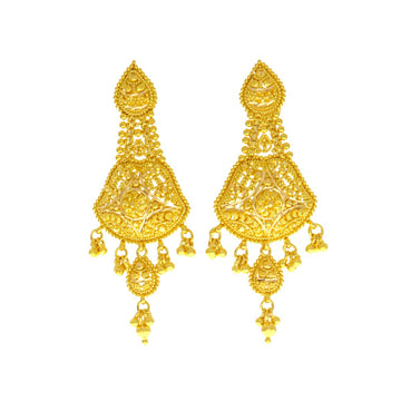 22ct Gold Filigree Earrings - A120499