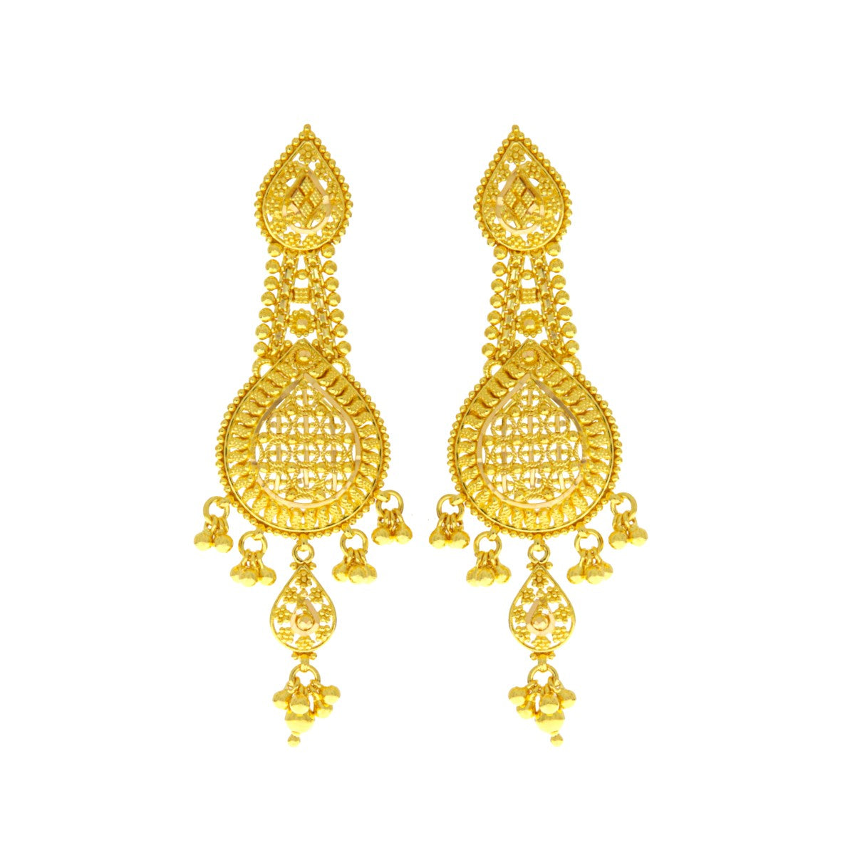 22ct Gold Filigree Earrings - A120500