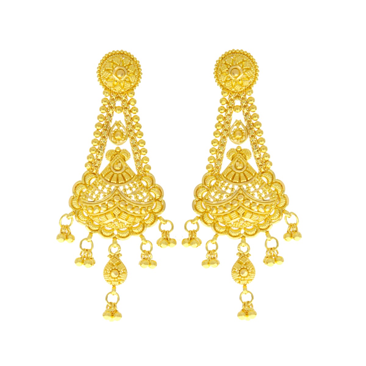22ct Gold Filigree Earrings - A120501