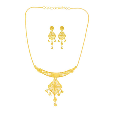 22ct Gold Filigree Necklace Set - A120516