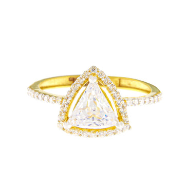 22ct Gold Triangle CZ Ring - A120593