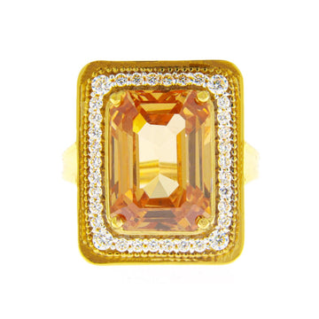 22ct Gold Orange CZ Cocktail Ring - A120598