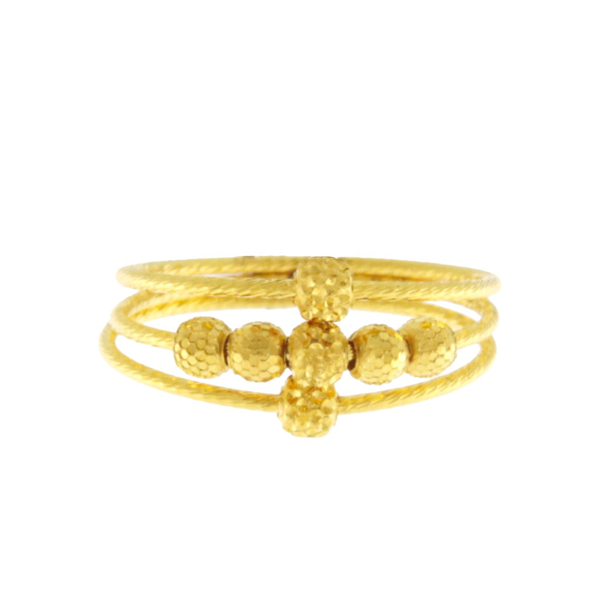 22ct Gold Beaded Wire Ring - A120618