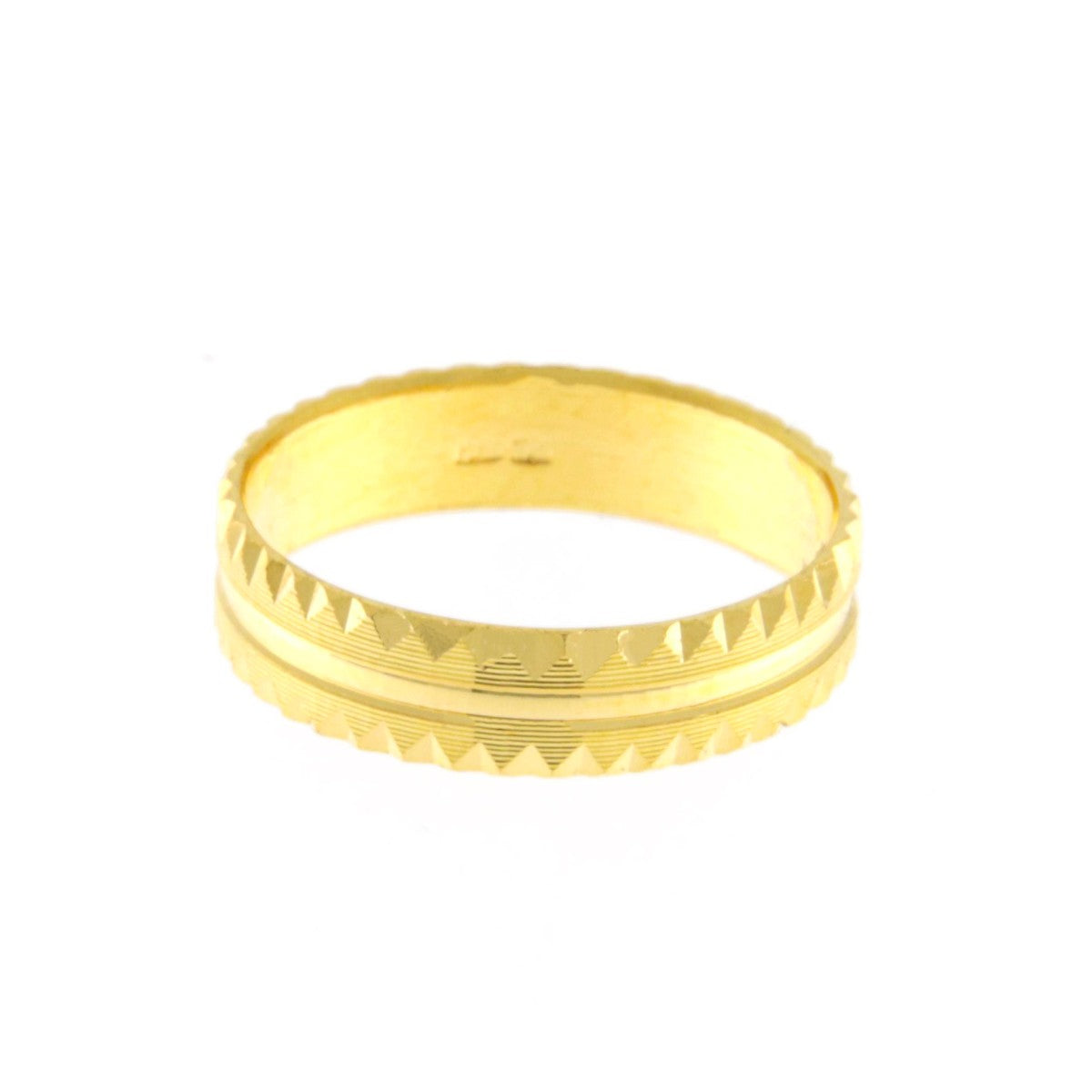 22ct Gold Textured Edge Wedding Band - A120630