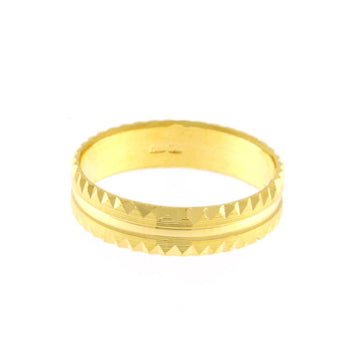 22ct Gold Textured Edge Wedding Band - A120630