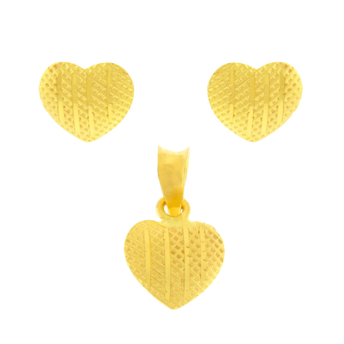 22ct Gold Heart Pendant Set - A120652