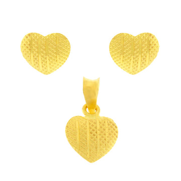 22ct Gold Heart Pendant Set - A120652