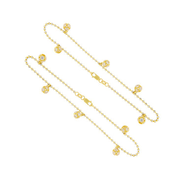 22ct Gold CZ Ball Drop Anklets (Pair) - A120728
