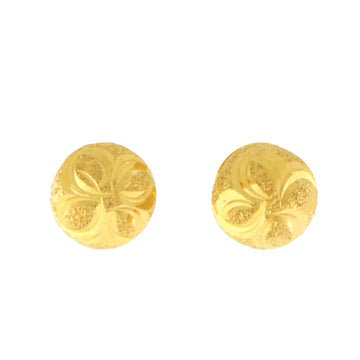 22ct Gold Textured Round Stud Earrings - A120748