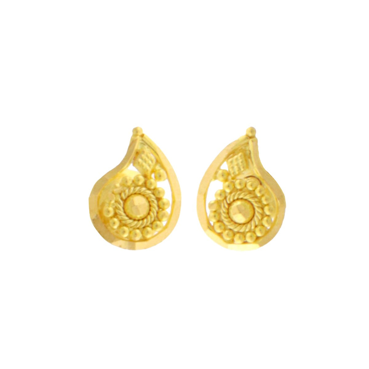 22ct Gold Tear Drop Stud Earrings - A120749