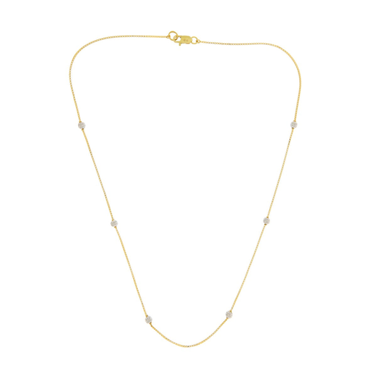 22ct Two Colour Gold Necklace/Mala - A120771