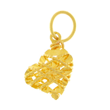 22ct Gold Textured Heart Pendant - A120792